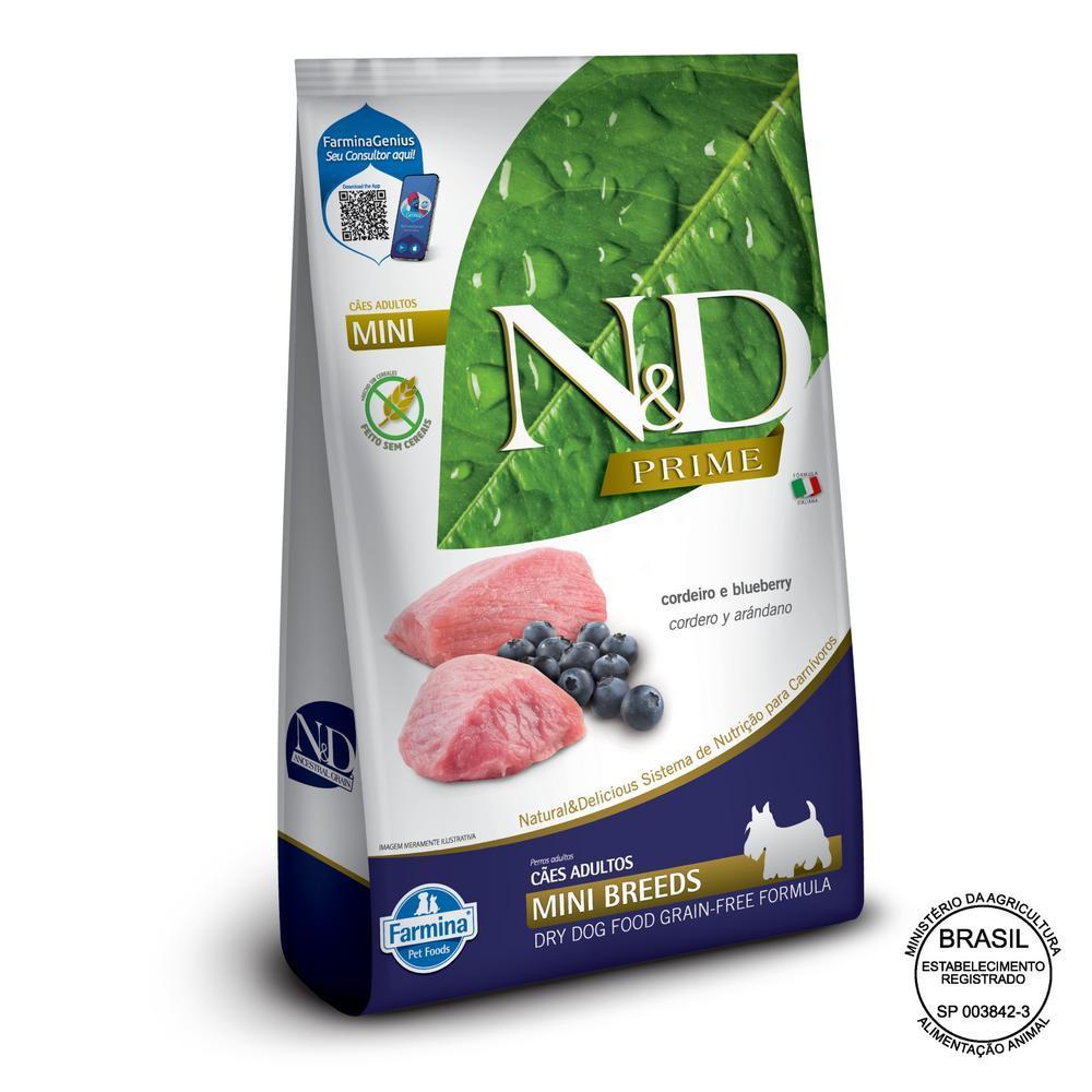 N&D Prime para Cães Adultos de Raças Mini e Pequenas Sabor Cordeiro e Blueberry 2,5Kg