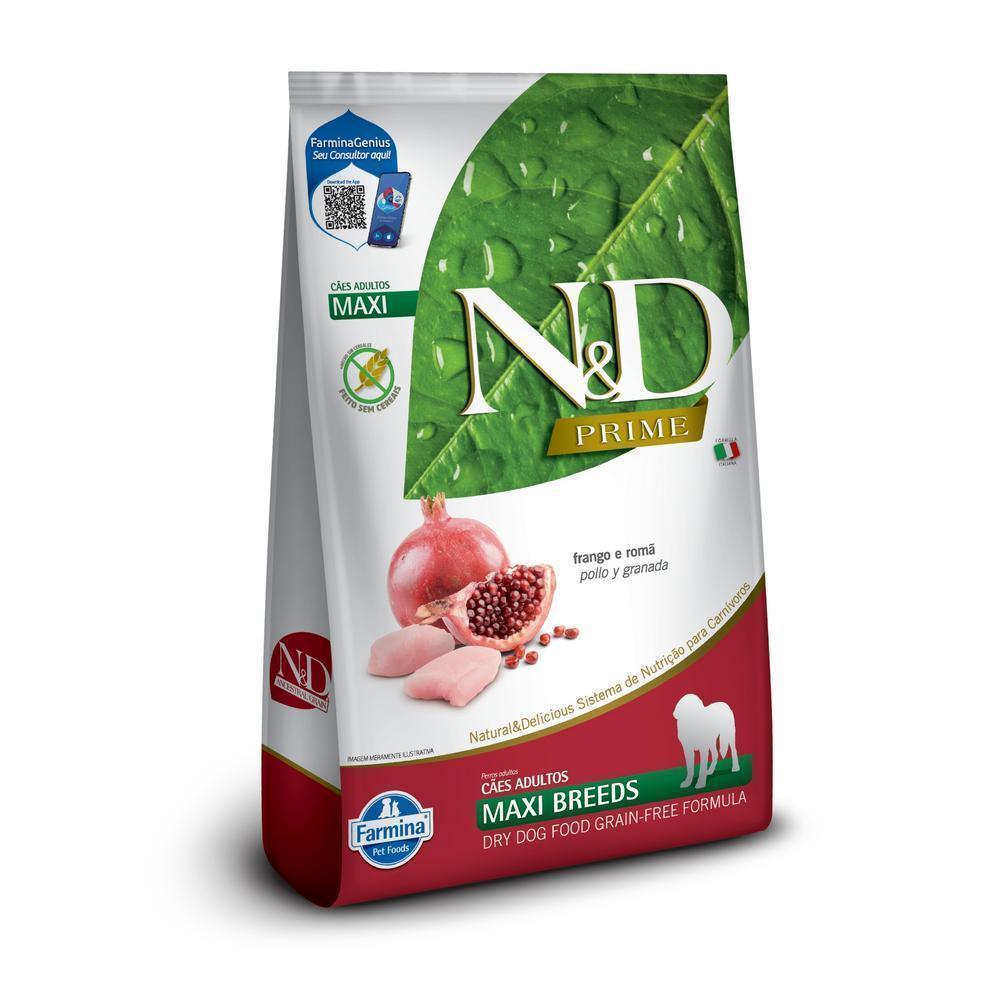 N&D Prime para Cães Adultos de Raças Grandes e Gigantes Sabor Frango e Romã 10,1Kg
