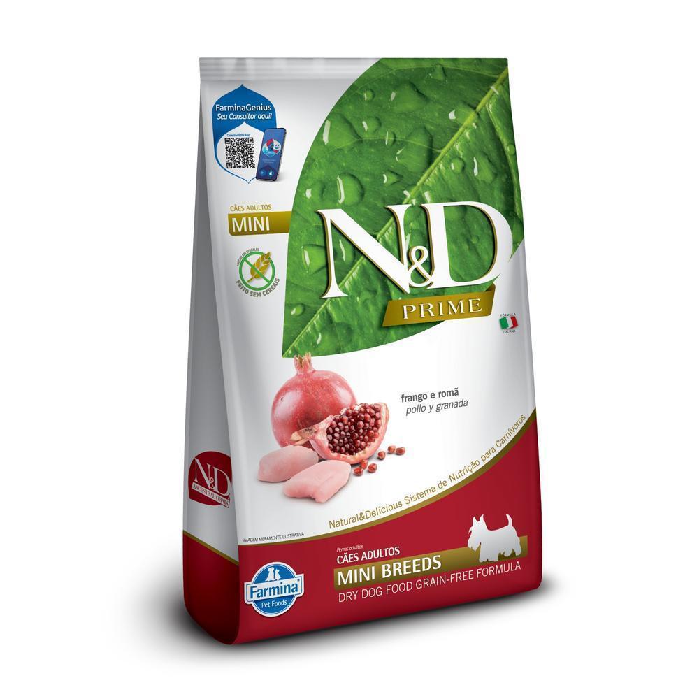 N&D Prime para Cães Adultos de Raças Mini e Pequenas Sabor Frango e Romã 2,5Kg