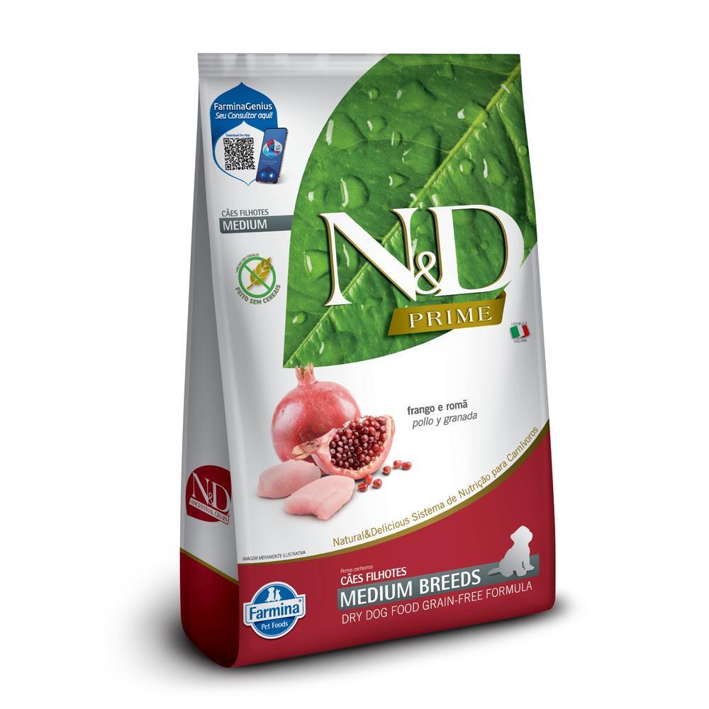 N&D Prime para Cães Filhotes de Raças Médias Sabor Frango e Romã 2,5Kg