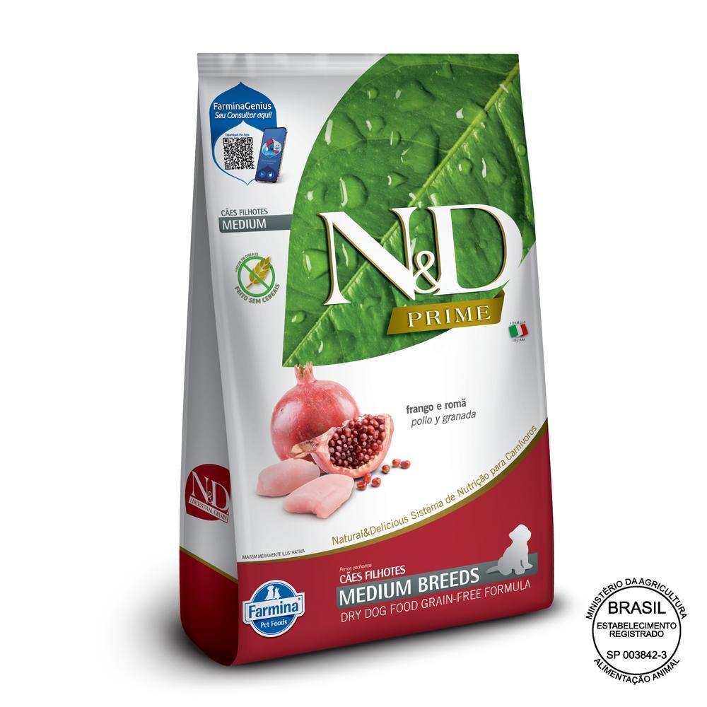 N&D Prime para Cães Filhotes de Raças Médias Sabor Frango e Romã 2,5Kg