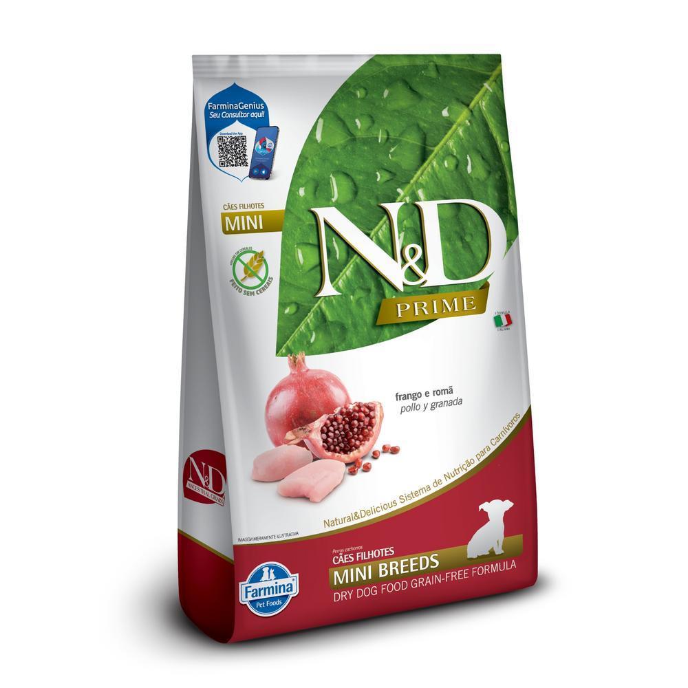 N&D Prime para Cães Filhotes de Raças Mini e Pequenas Sabor Frango e Romã 10,1Kg