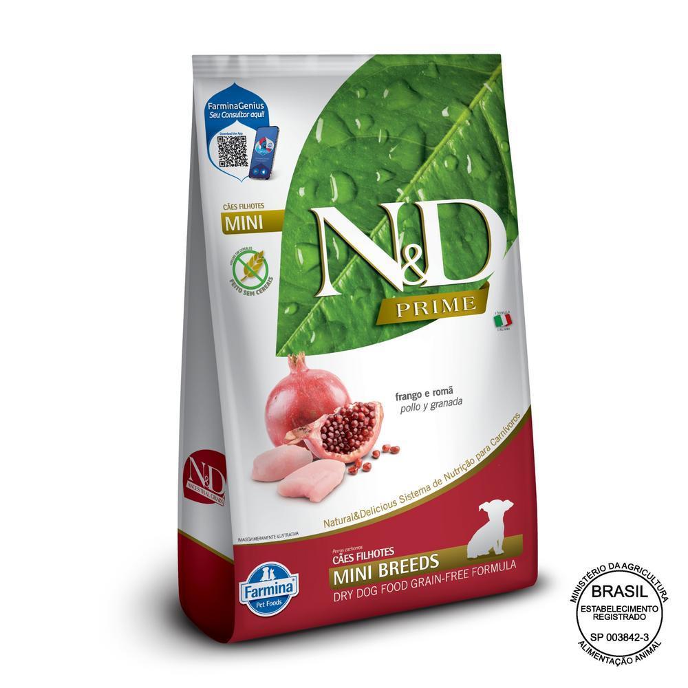 N&D Prime para Cães Filhotes de Raças Mini e Pequenas Sabor Frango e Romã 10,1Kg