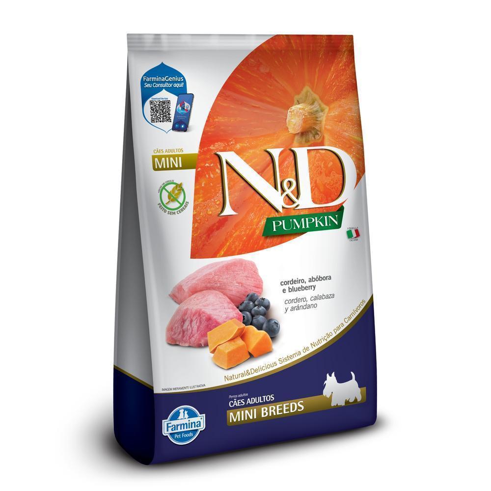 N&D Pumpkin para Cães Adultos de Raças Mini e Pequenas Sabor Cordeiro, Abóbora e Blueberry 10,1Kg