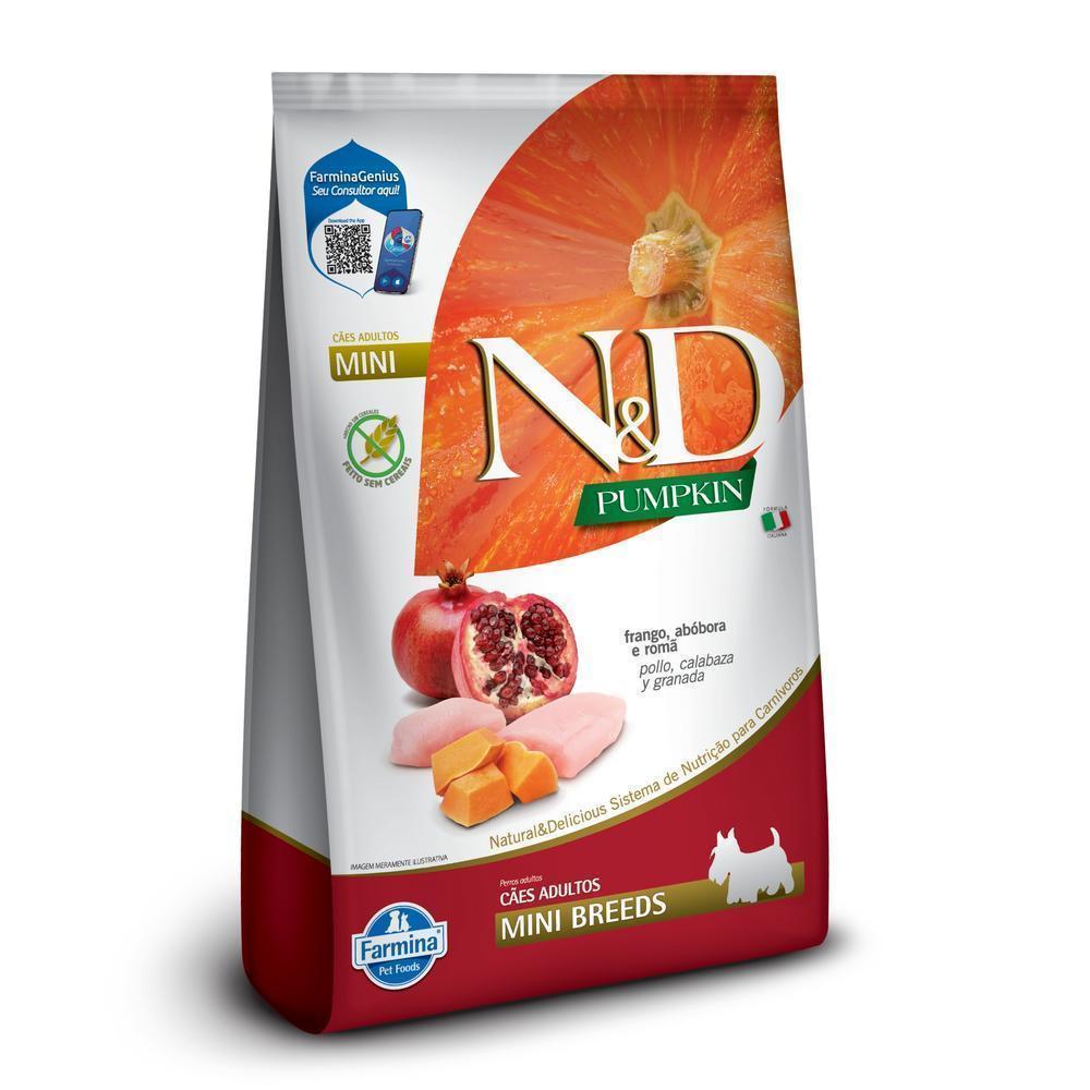 N&D Pumpkin para Cães Adultos de Raças Mini e Pequenas Sabor Frango, Abóbora e Romã 800g