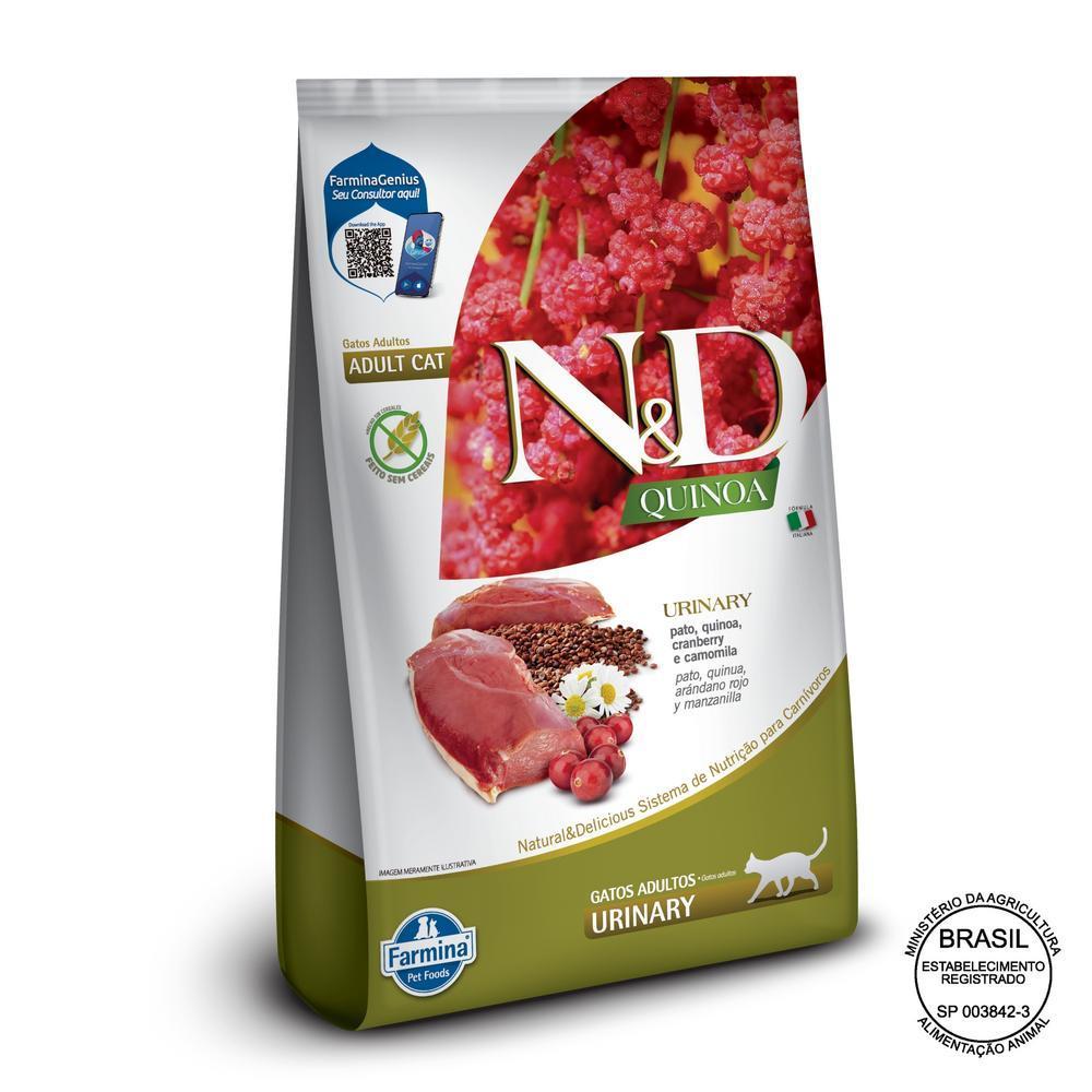 N&D Quinoa Urinary para Gatos Adultos de Todas as Raças Sabor Pato 7,5Kg