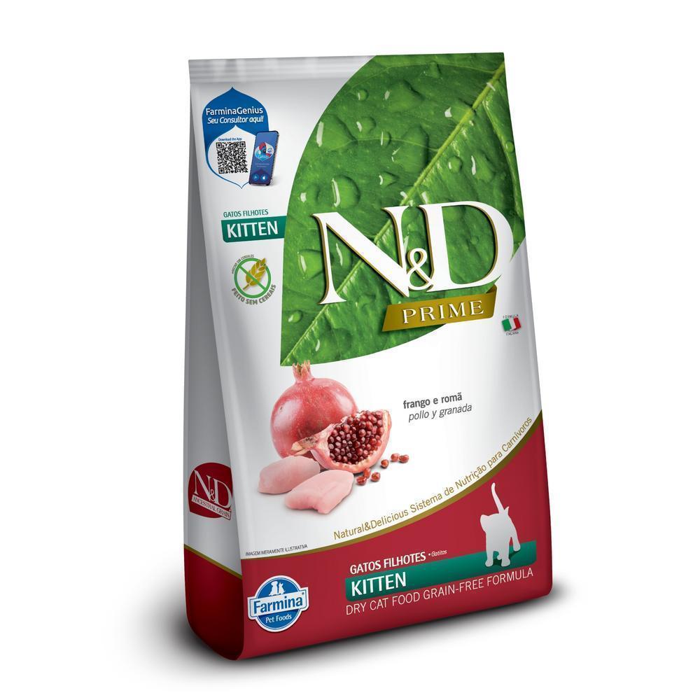 N&D Prime para Gatos Filhotes de Todas as Raças Sabor Frango e Romã 7,5Kg