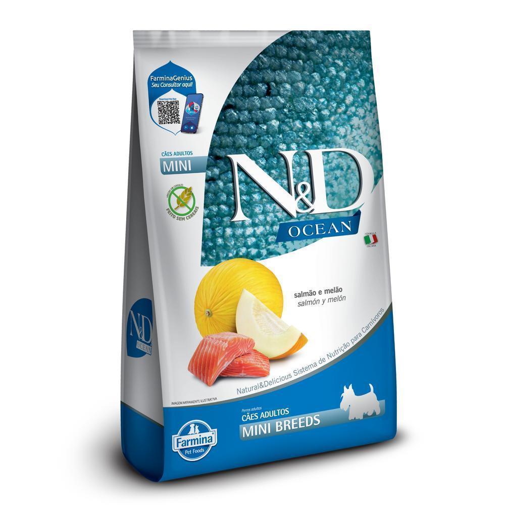 N&D Ocean para Cães Adultos de Raças Mini e Pequenas Sabor Salmão e Melão 800g