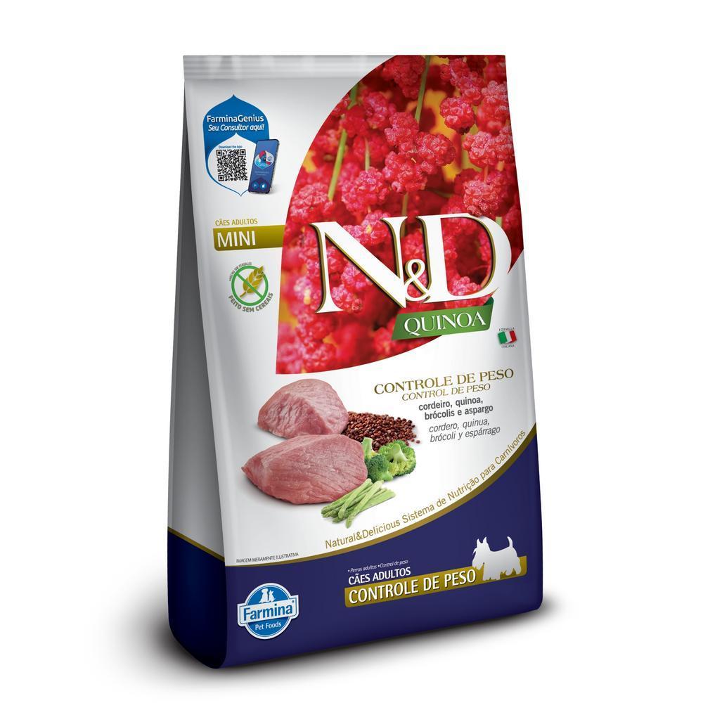 N&D Quinoa Controle de Peso para Cães Adultos de Raças Mini e Pequenas Sabor Cordeiro 2,5Kg
