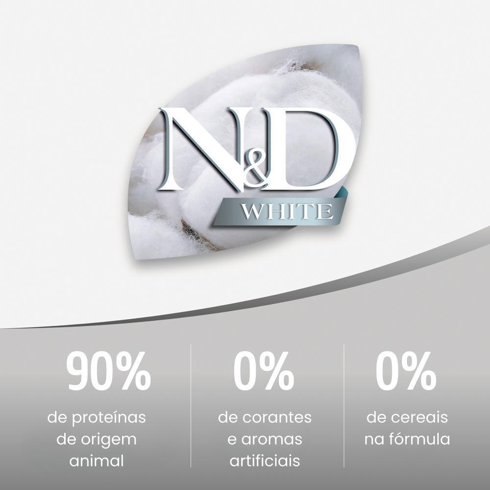 N&D White para Cães Adultos de Raças Mini e Pequenas Sabor Merluza, Spirulina e Erva Doce 2Kg