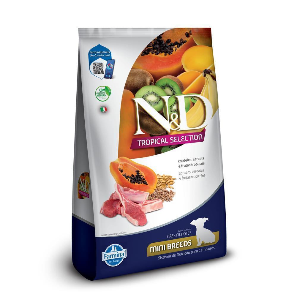 N&D Tropical para Cães Filhotes de Raças Mini e Pequenas Sabor Cordeiro, Cereais e Frutas Tropicais 2,5Kg