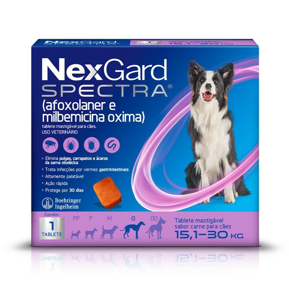 Antipulgas, Carrapatos e Vermífugo NexGard Spectra para Cães de 15,1 a 30 Kg  - 1 comprimido