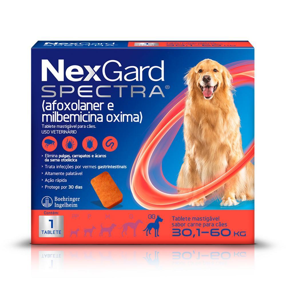Antipulgas, Carrapatos e Vermífugo NexGard Spectra para Cães de 30,1 a 60 Kg  - 1 comprimido