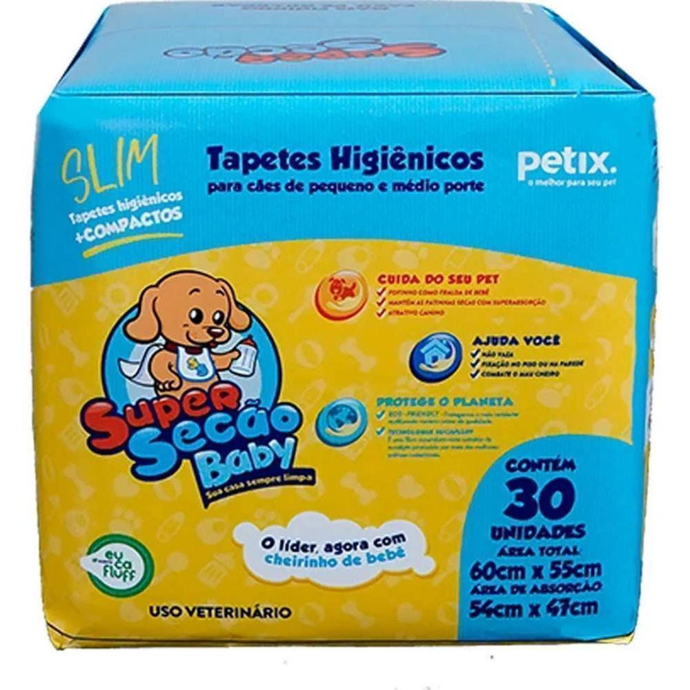 Tapete Higiênico Super Secão Baby Slim Petix com 30Un