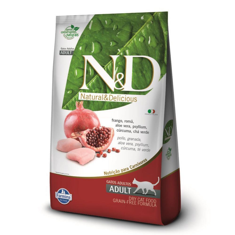 Ração N&D Gatos Adultos Farmina Prime Sabor Frango e Romã 1.5kg