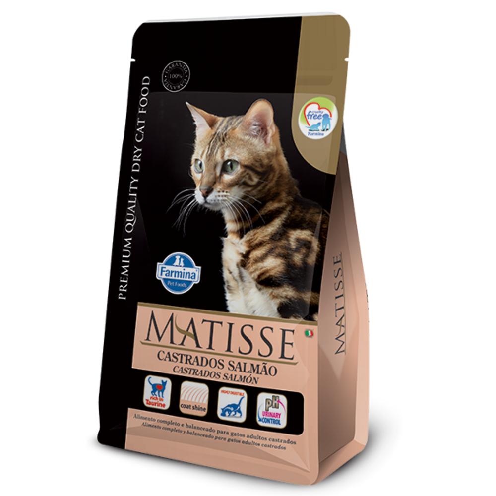 Matisse para Gatos Adultos Castrados de Todas as Raças Sabor Salmão e Arroz 2Kg