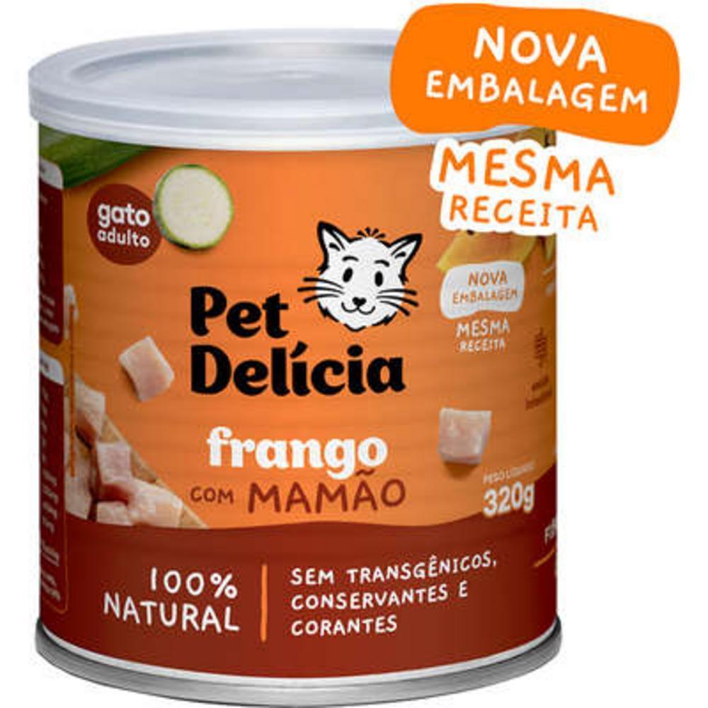 Ração Úmida Pet Delícia Natural Frango com Mamão Saúde Intestinal - 320 g