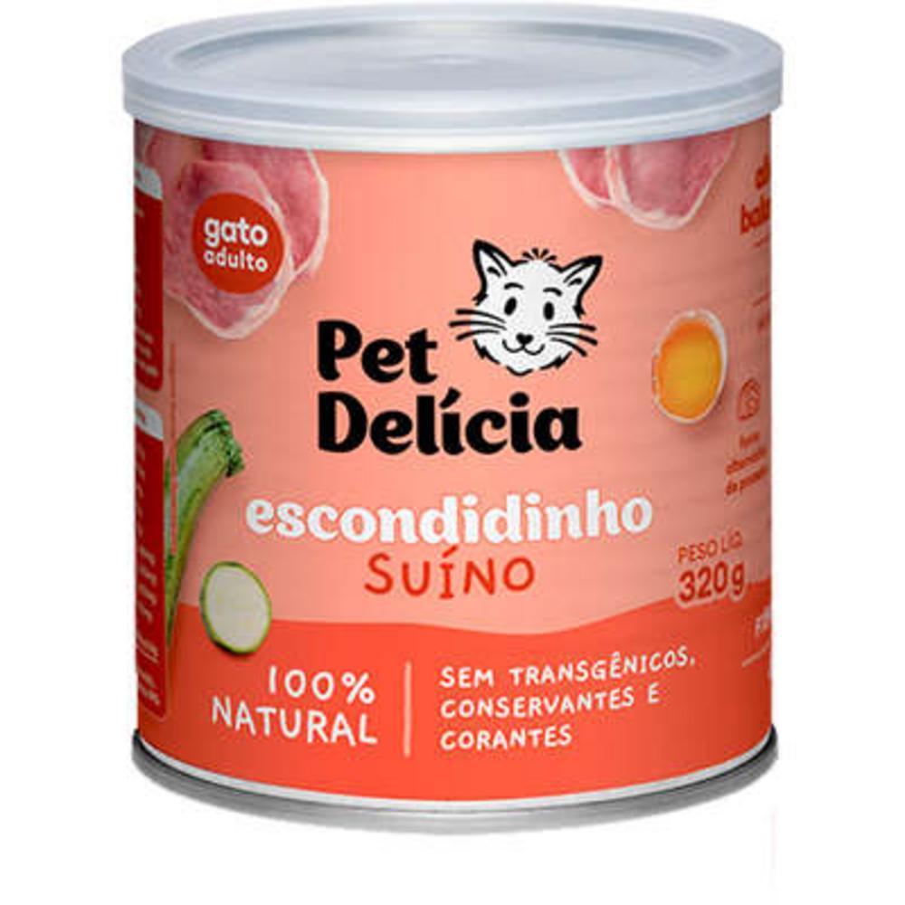 Ração Úmida Pet Delícia Escondidinho Suíno para Gatos Adultos - 320 g