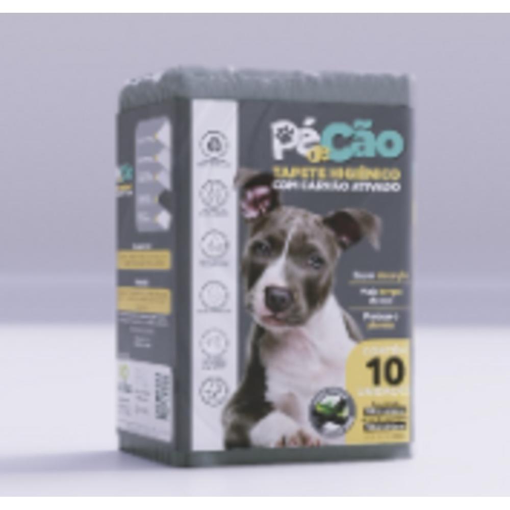 Tapete Higiênico com Carvão Ativado Pé de Cão 60x60 com 10 unidades
