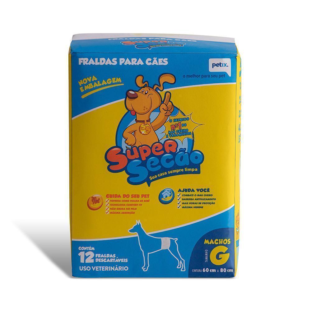 Fralda Super Secão Macho Tamanho M Petix com 12Un