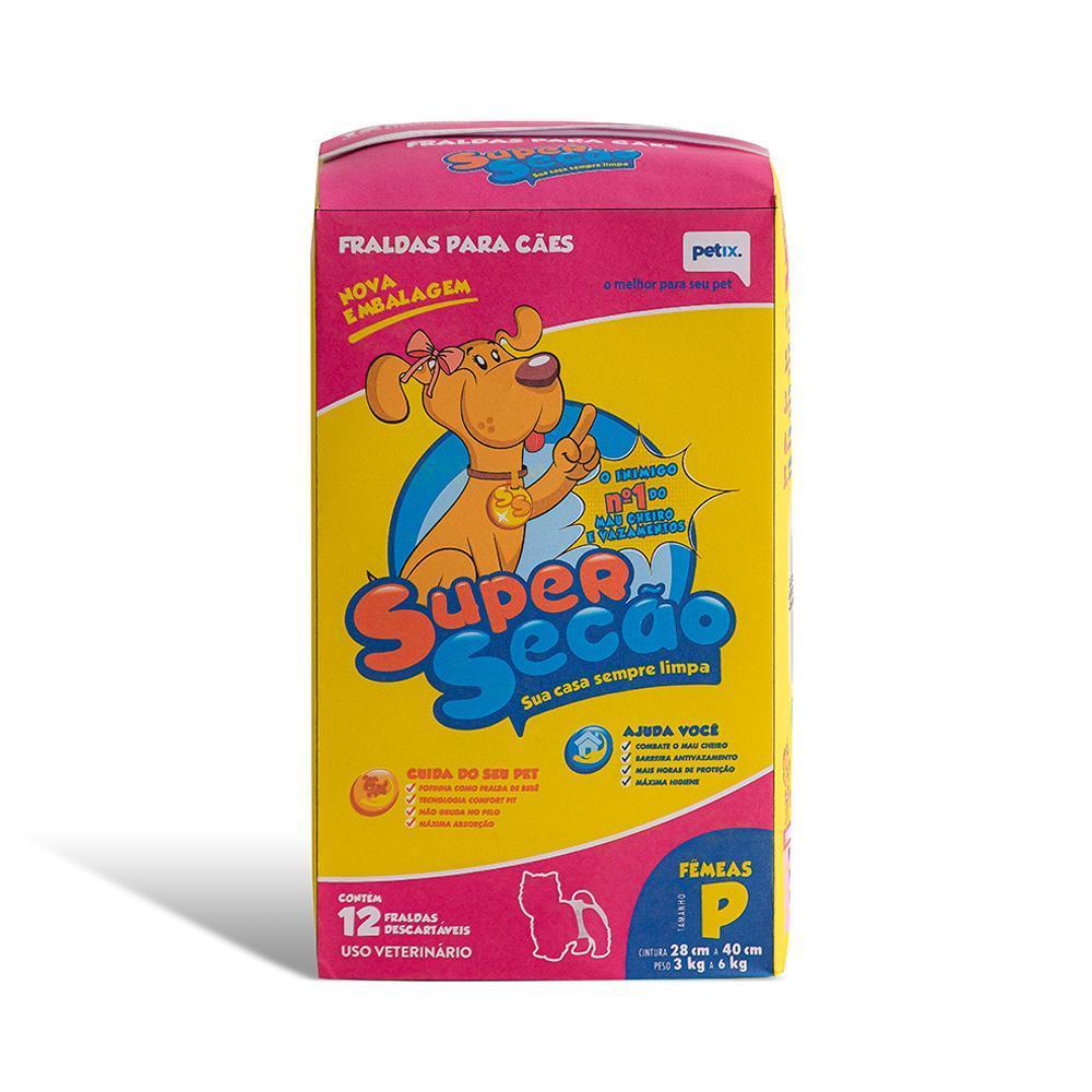 Fraldas Descartáveis Super Secão para Cães Fêmeas - Tam. P