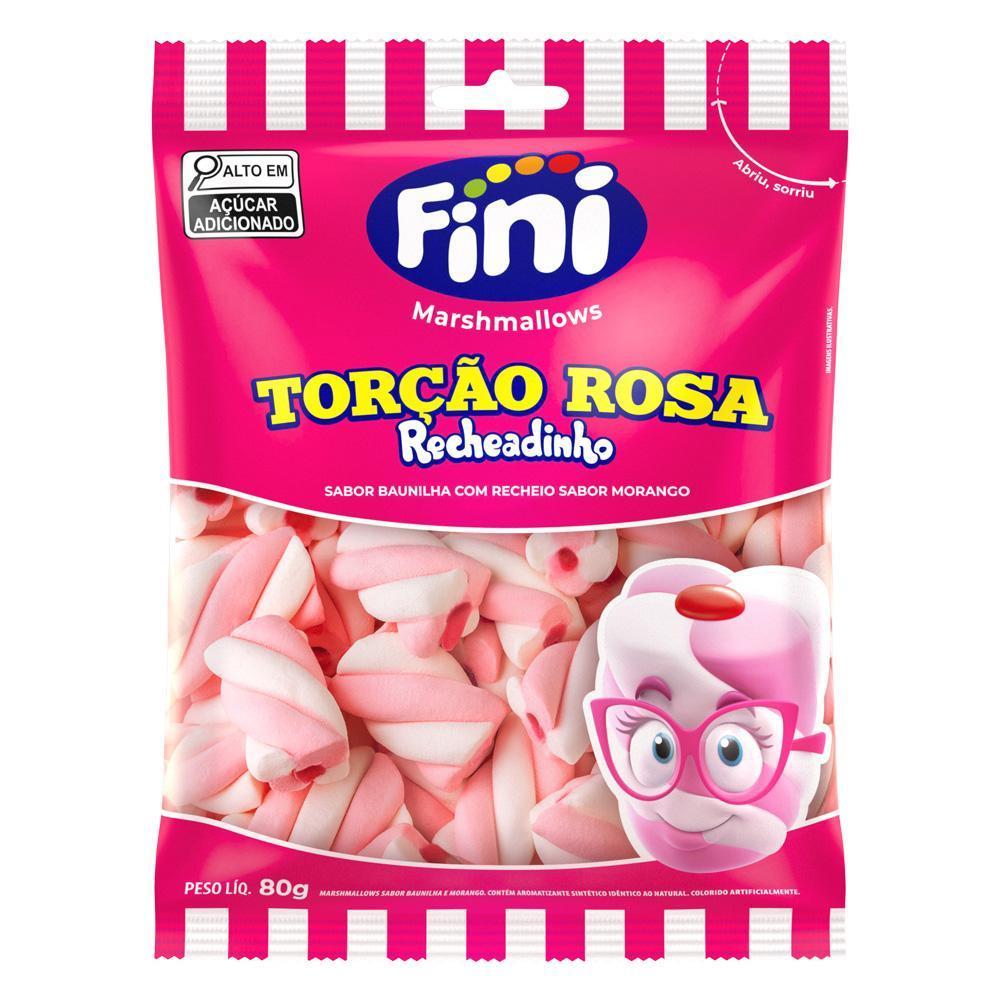 Marshmallow Recheado Rosa Branco 80g - Fini