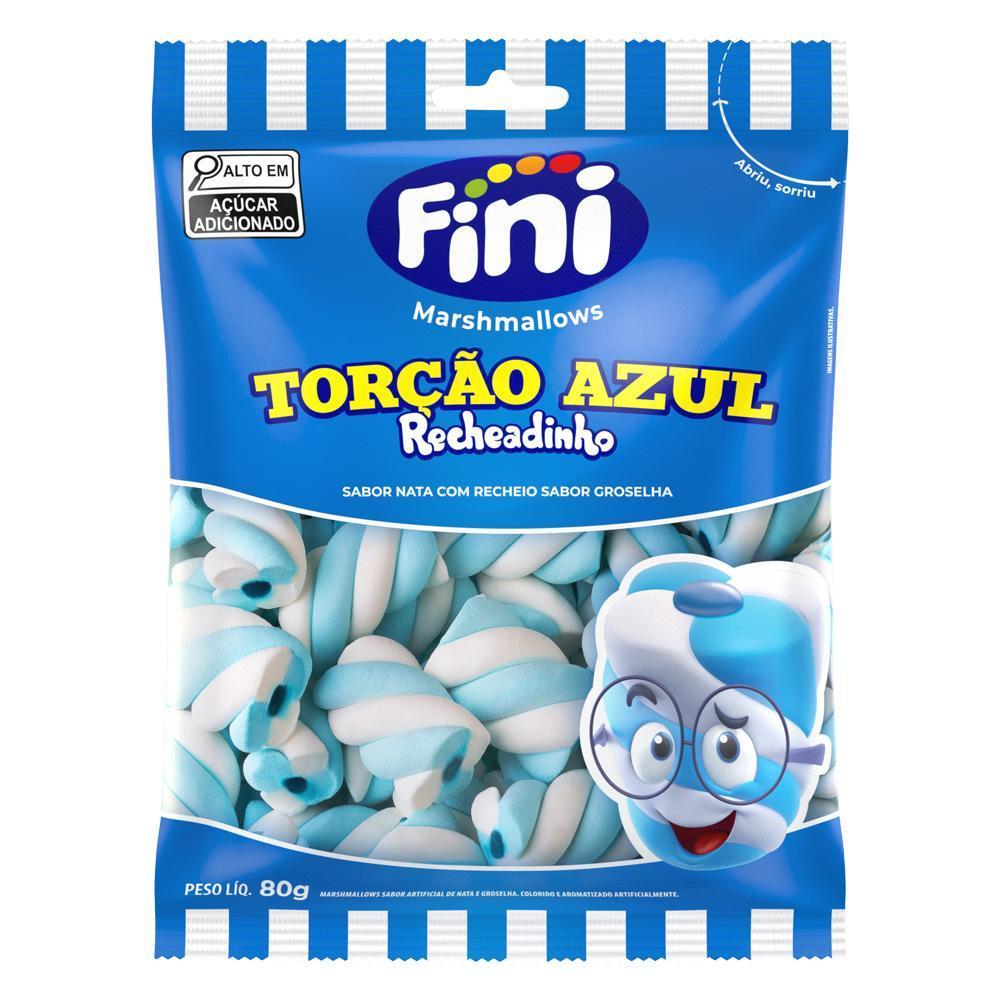 Marshmallow Recheado Azul Branco 80g - Fini