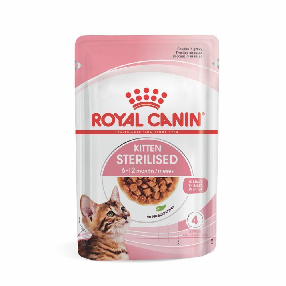 Ração Úmida Royal Canin Sachê Pedaços ao Molho para Gatos Filhotes Castrados de até 12 meses - 85 g