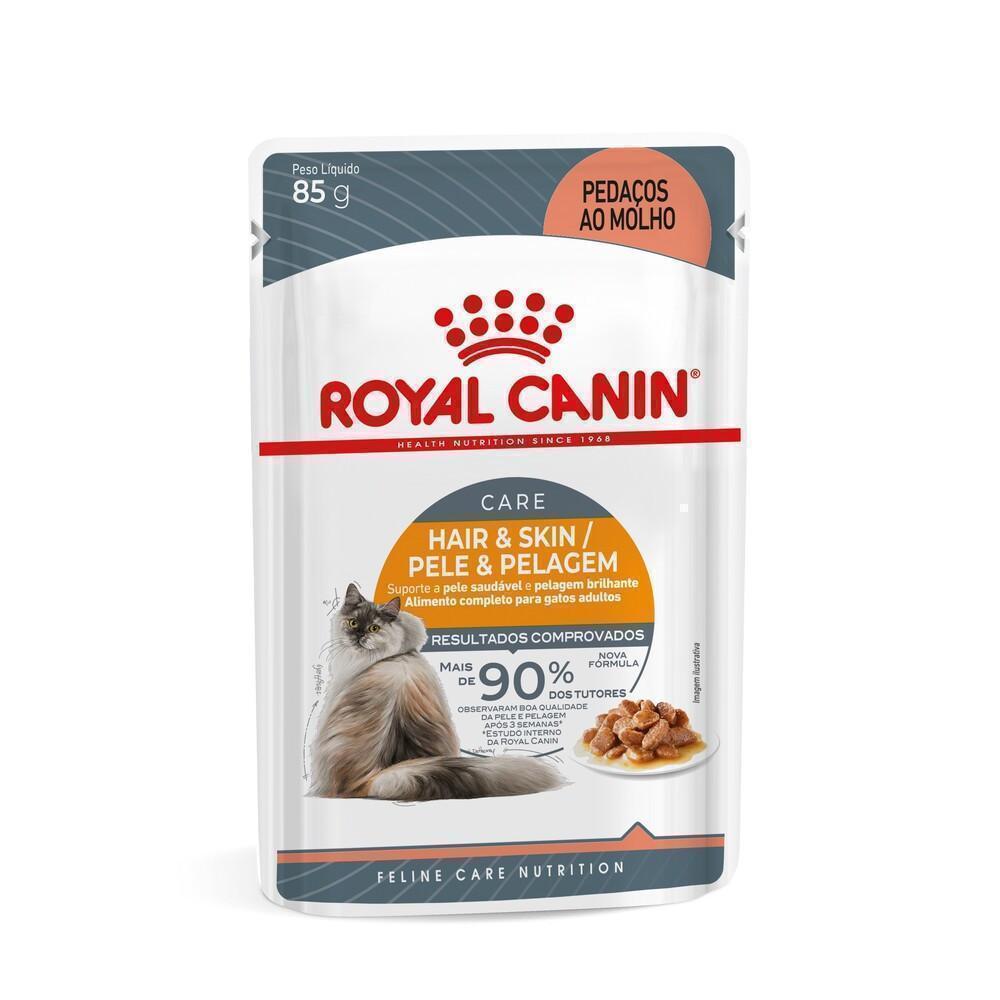 Ração Úmida Royal Canin Sachê Hair & Skin para Gatos adultos - 85 g