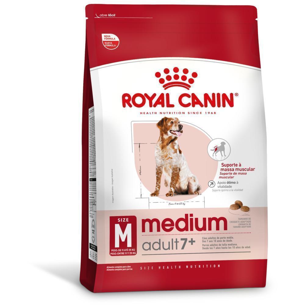 Ração Seca Royal Canin Medium Adult 7+ para Cães Adultos de Porte Médio com 7 Anos ou mais - 12 KG