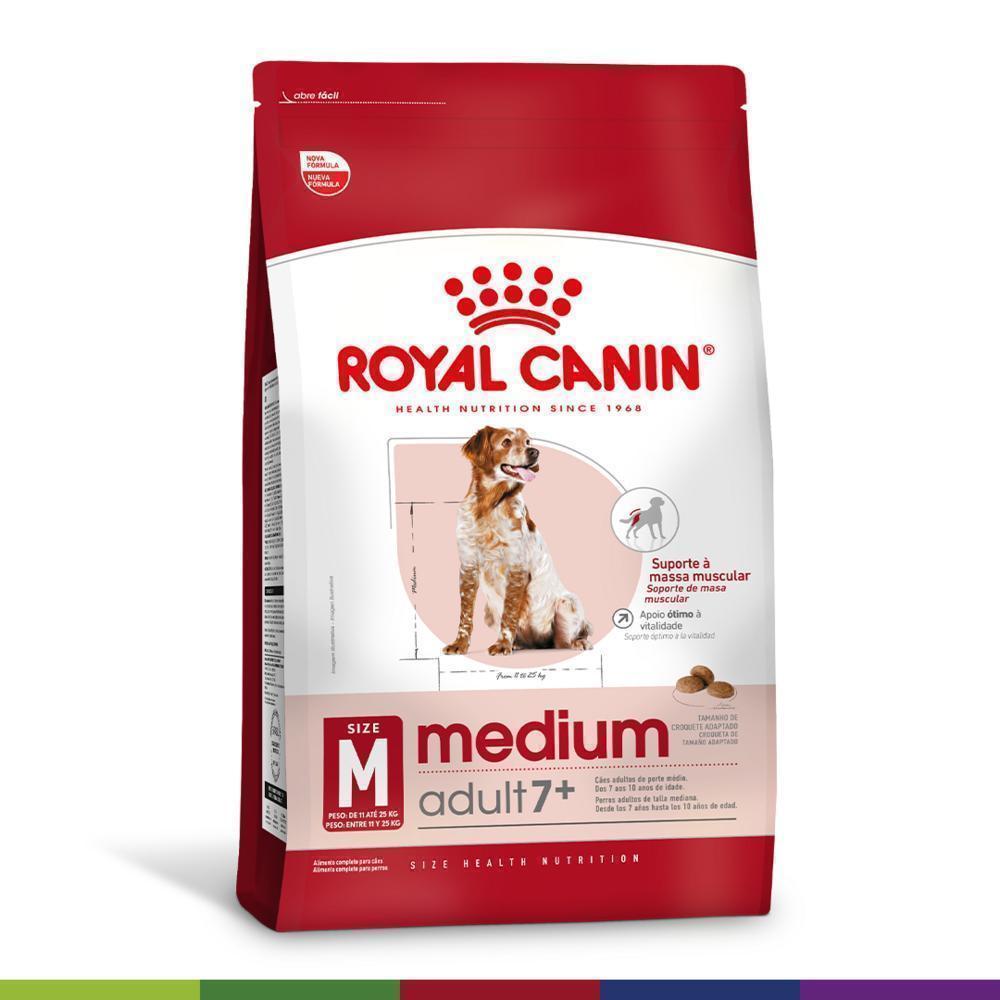 Ração Seca Royal Canin Medium Adult 7+ para Cães Adultos de Porte Médio com 7 Anos ou mais - 12 KG