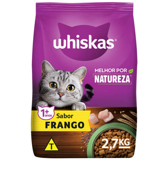 Ração Whiskas Melhor Por Natureza Frango Gatos Adultos 900g