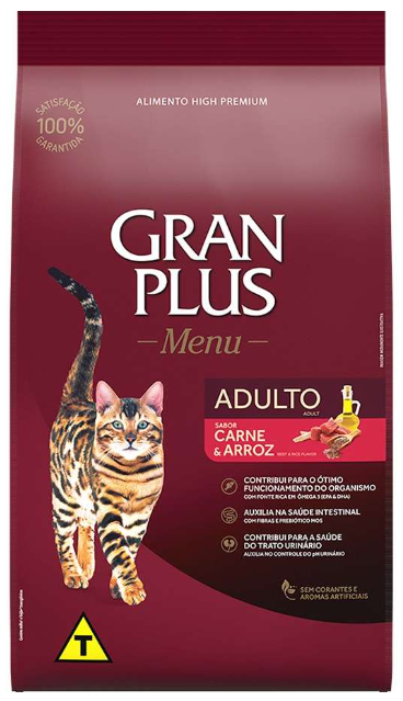 Ração pra Gatos Adultos Granplus Sabor Carne 10,1Kg