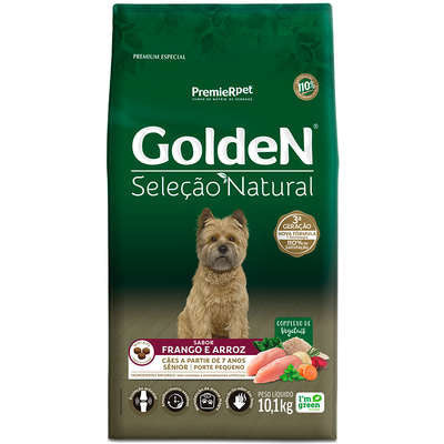 Ração Seca GoldeN Seleção Natural Frango e Arroz para Cães Sênior de Porte Pequeno - 3Kg