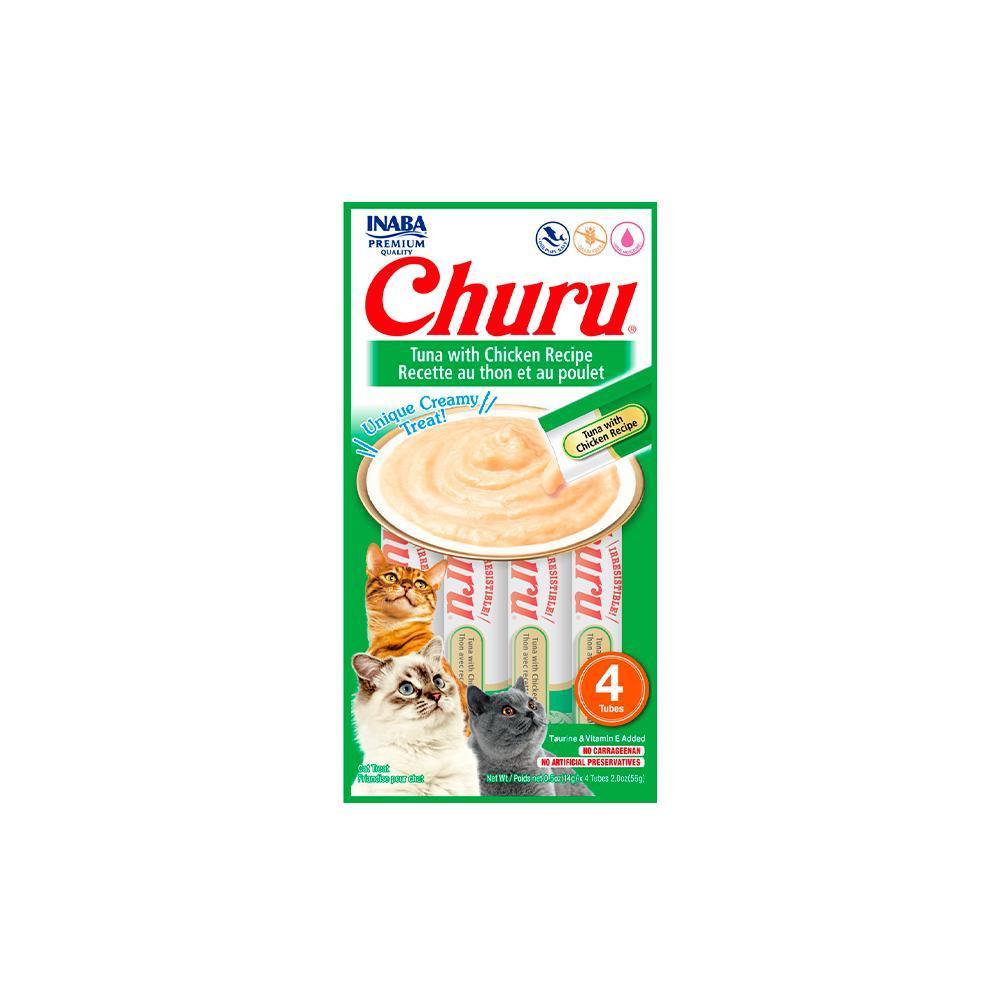 Petisco Purê de Atum com Galinha para Gatos Churu 14G