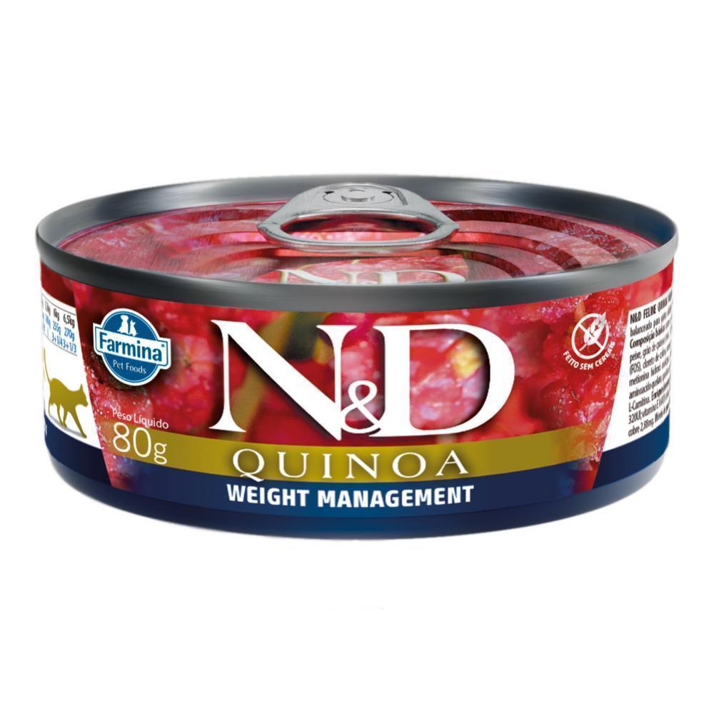 N&D Quinoa para Gatos Adultos de Todas as Raças Sabor Quinoa, Brocolis, Aspargos e Cordeiro 80g