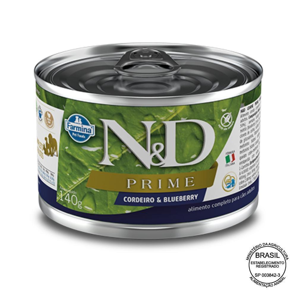 N&D Prime para Cães Adultos de Todas as Raças Sabor Cordeiro e Blueberry 140g
