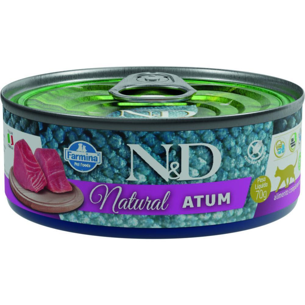 N&D Natural para Gatos de Todas as Raças Sabor Atum 70g