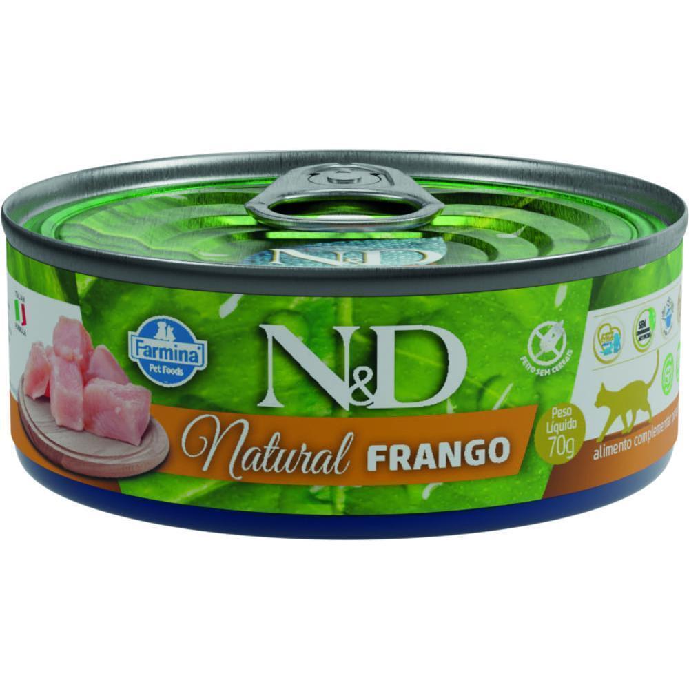 N&D Natural para Gatos de Todas as Raças Sabor Frango 70g