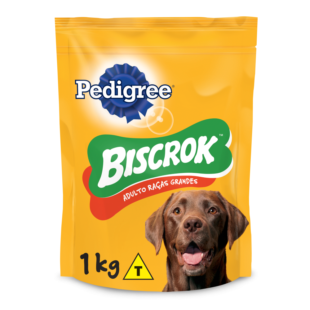 Biscoito Pedigree Biscrok Para Cães Adultos Raças Grandes 1kg 2un
