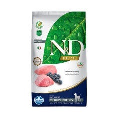 Ração N&D PrimeCordeiro e Blueberry Cães Adultos Raças Médias Farmina