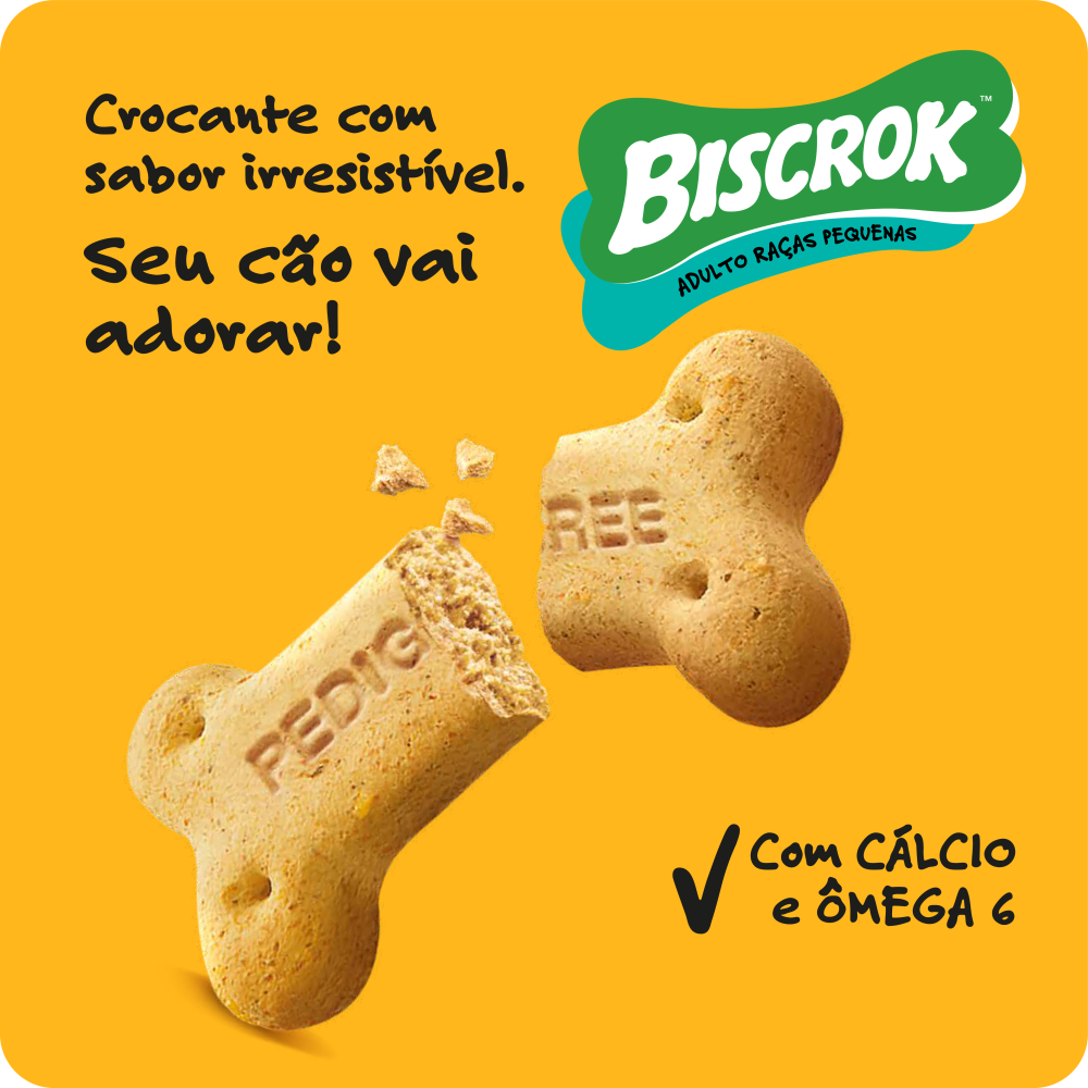 Biscoito Pedigree Biscrok Para Cães Adultos Raças Pequenas 1kg 4un