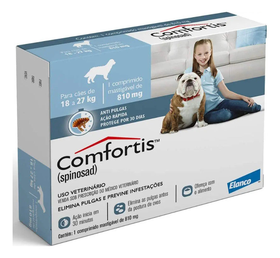 Antipulgas Comfortis Elanco 810mg - Cães de 18 a 27Kg