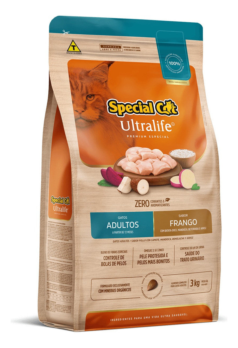 Ração Special Cat Ultralife Para Gatos Adultos Sabor Frango 3Kg