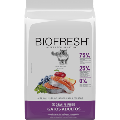 Ração Seca Biofresh Salmão, Maçãs, Orégano e Blueberry para Gatos Adultos - 1,5Kg
