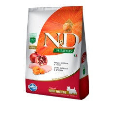 Ração N&D Pumpkin para Cães Adultos Raças Mini sabor Frango, Abóbora e Romã