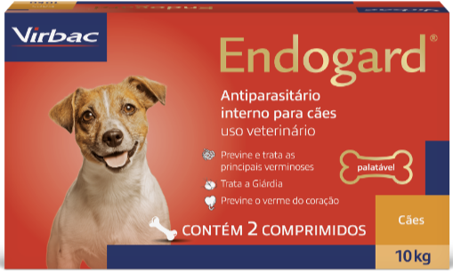 Vermífugo Endogard para Cães até 10Kg Virbac Caixa com 2 Comprimidos