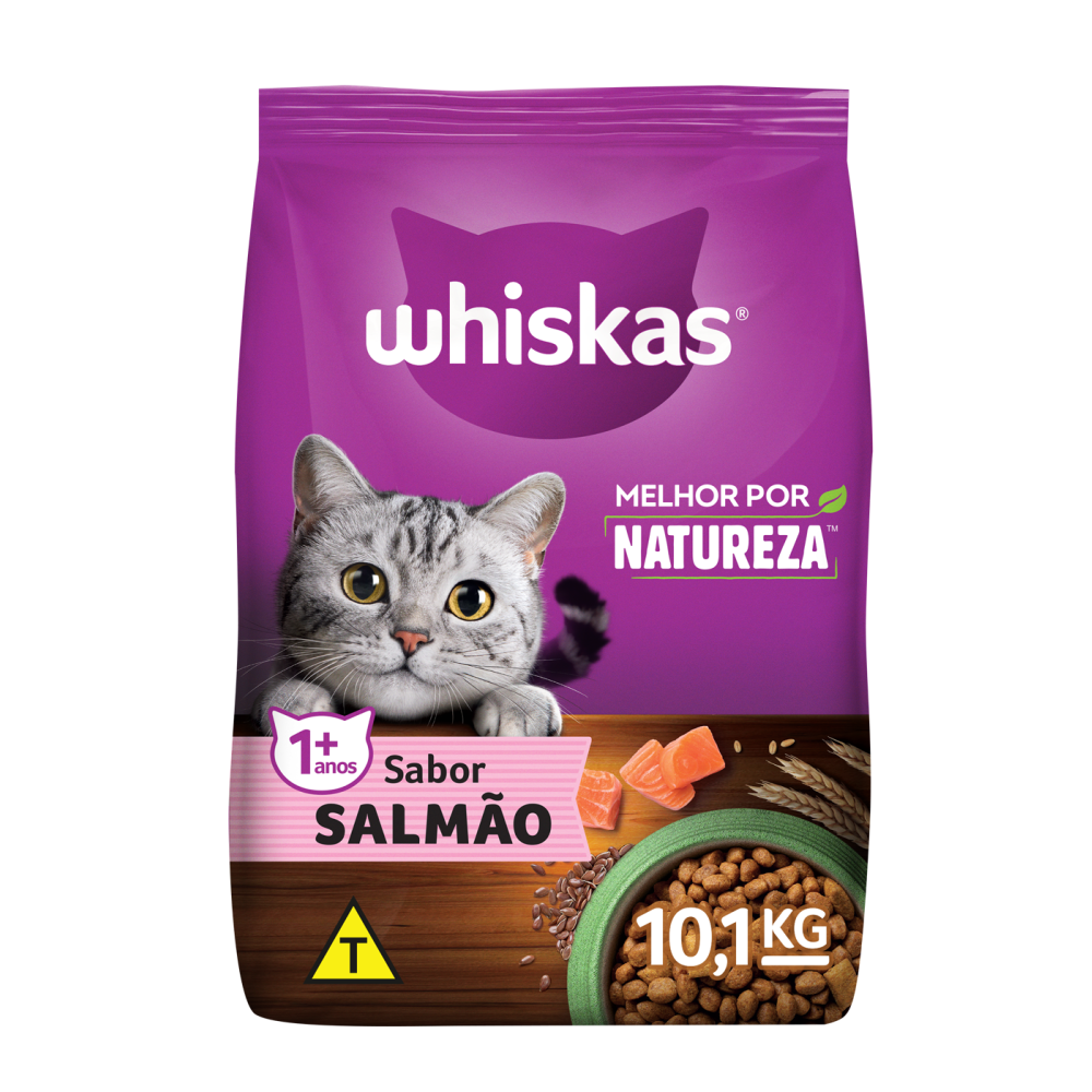 Ração Whiskas Melhor Por Natureza Salmão Gatos Adultos 900g